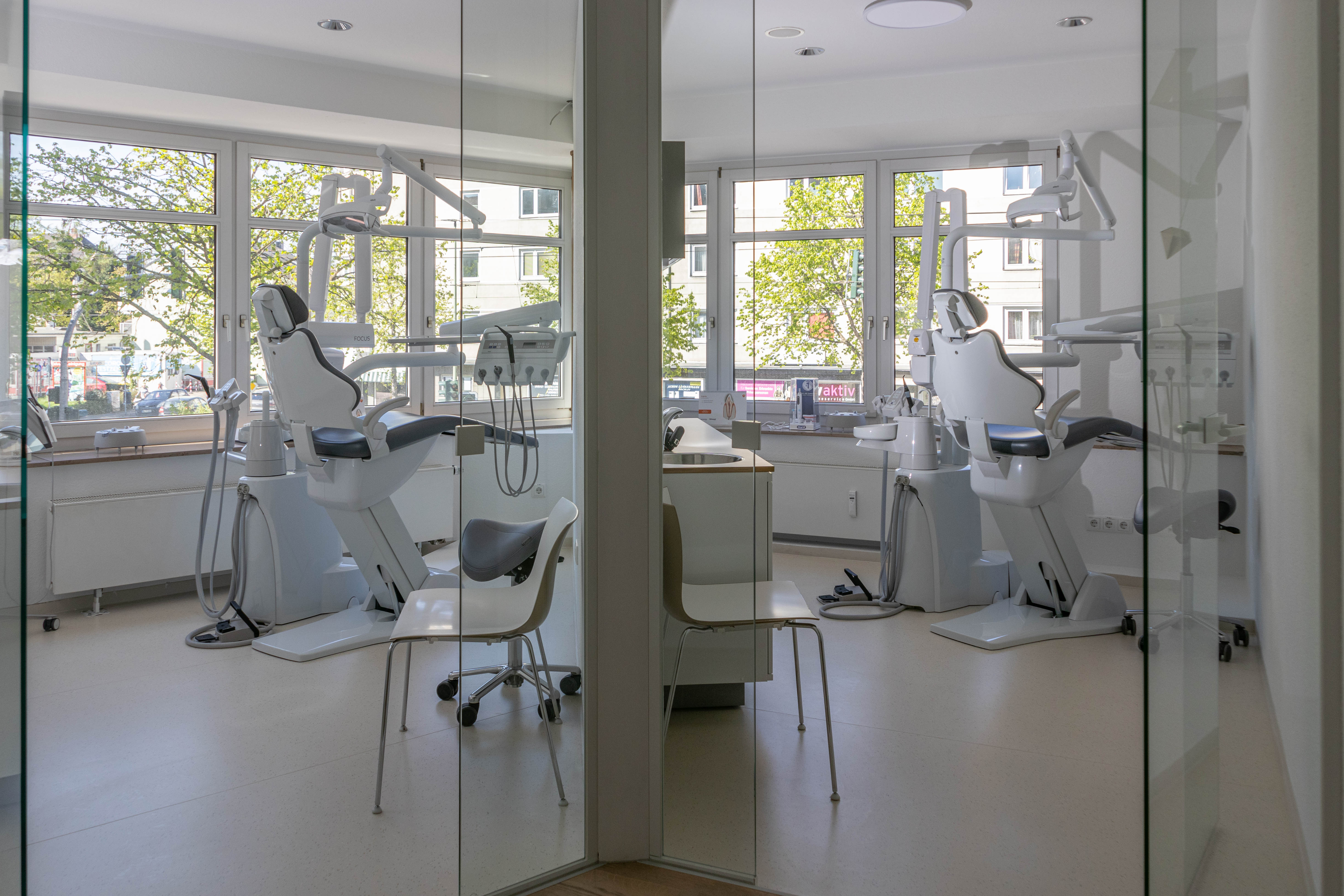 Blick auf die Behandlungszimmer